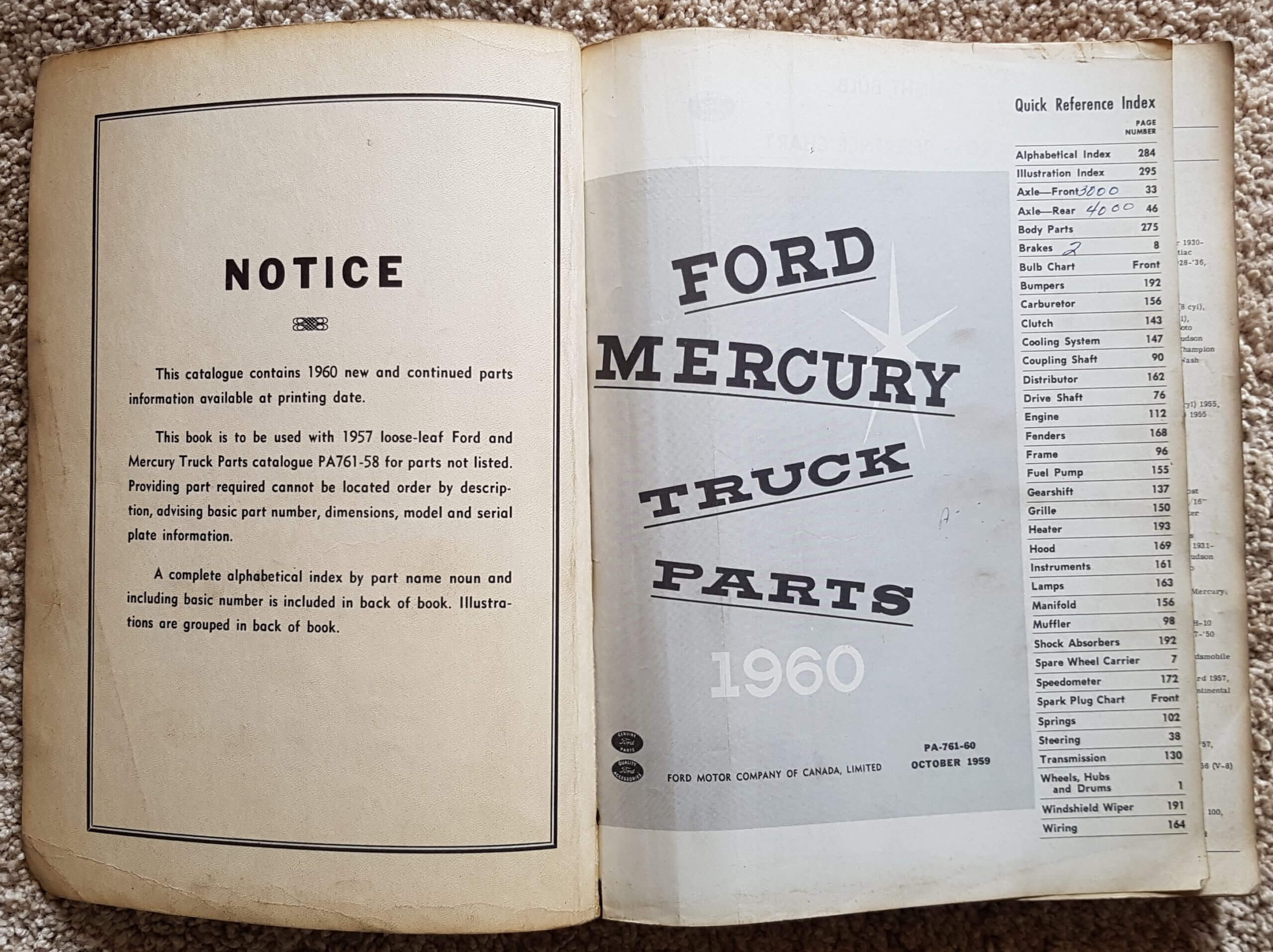 1960 Ford Mercury Truck Parts Auto Books Canada
