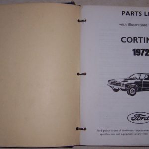 1970 - 1972 FORD CORTINA PARTS LIST U